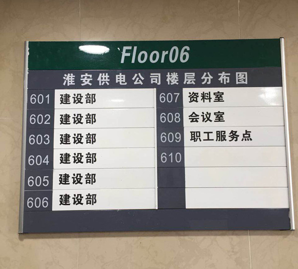 楼层分布标识牌